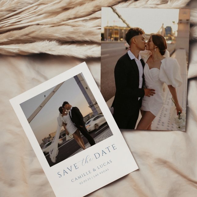 Dusty Blue Minimal Guardar la invitación de fecha (Subido por el creador)