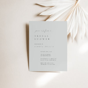 Dusty Blue Minimalista Bridal Shower Invitación