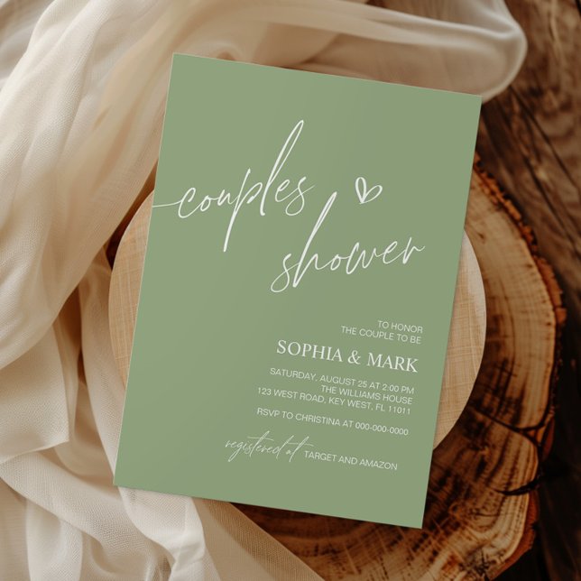 Dusty Blue Minimalista Couples Invitación a la duc (Subido por el creador)