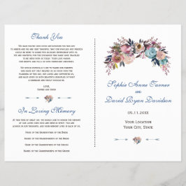 Dusty Blue Misty Rosa Programa de Bodas Florales
