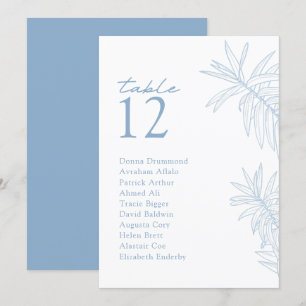 Dusty Blue Modern Botanical Table (Tarjeta de asie