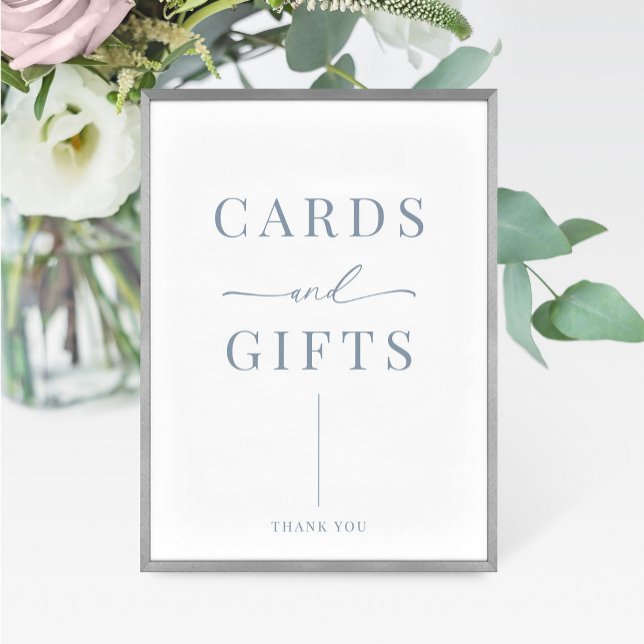 Dusty Blue Modern Elegant Wedding Cards Regalos Ró (Subido por el creador)