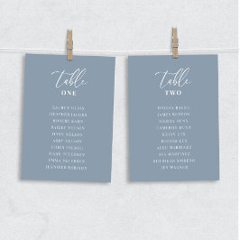 Dusty Blue Modern Elegant Wedding Table Seat Card