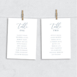 Dusty Blue Modern Elegant Wedding Table Seat Card
