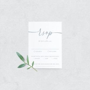 Dusty Blue Modern Elegant Wedding Tarjeta RSVP