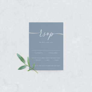 Dusty Blue Modern Elegant Wedding Tarjeta RSVP