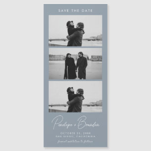 Dusty Blue Modern Photo Strip Magnetic Boda