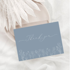 Dusty Blue moderno Boda Tarjeta de agradecimiento