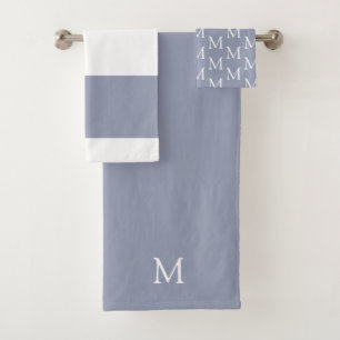 Dusty Blue Monogram Bath Set II