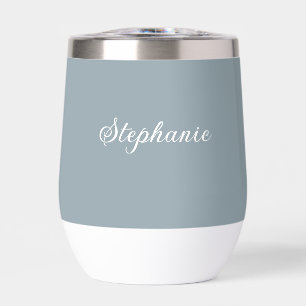 Dusty Blue Name Modern Elegant Monograma Boho