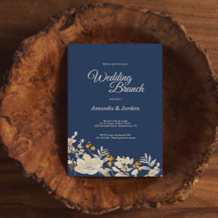 Dusty Blue Otumn Boho Boda Brunch Invitación