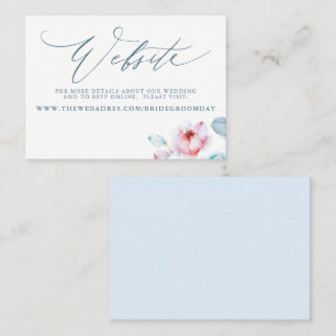 Dusty Blue Pink Rose Boda tarjeta web