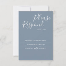Dusty Blue RSVP Card, sitio web Boda