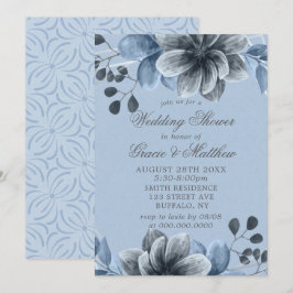 Dusty Blue Silver Floral Wedding Shower