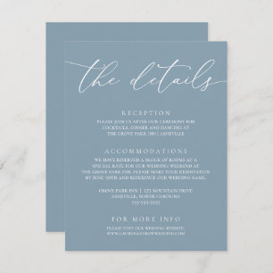 Dusty Blue Simple Elegant Wedding 1 Tarjeta de Gab