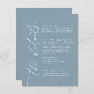 Dusty Blue Simple Elegant Wedding 1 Tarjeta de Gab