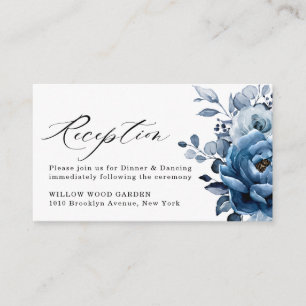 Dusty Blue Slate Navy Floral Wedding Recepcion