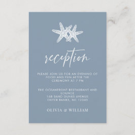 Dusty Blue Starfish Beach Wedding Recepción