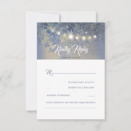 Dusty Blue Summer Night Rustic Wedtic Wedding RSVP