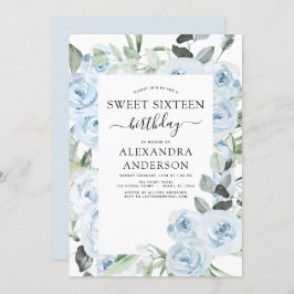 Dusty Blue Sweet Dieciséis invitaciones para fiest