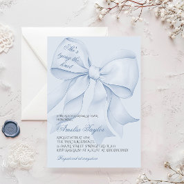 Dusty Blue Tying Knot Bridal Shower Invitación