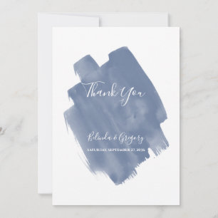 Dusty Blue Watercolor Boda Gracias Tarjeta