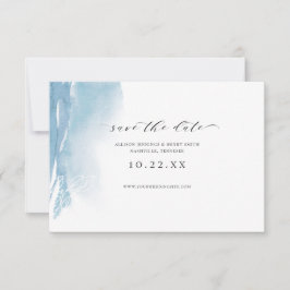 Dusty Blue Watercolor Photo Save the Date