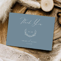 Dusty Blue Wedding Day Gracias tarjeta de nota pla