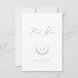 Dusty Blue Wedding Day Gracias tarjeta de nota pla