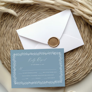 Dusty Blue Wedding Invitación RSVP Tarjeta de resp