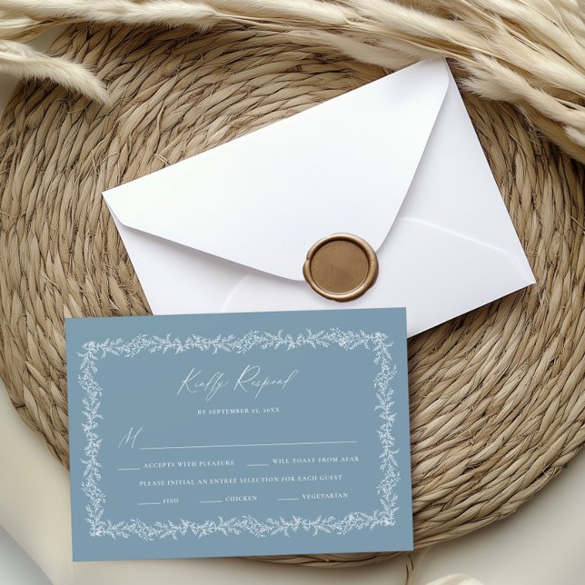 Dusty Blue Wedding Invitación RSVP Tarjeta de resp (Subido por el creador)
