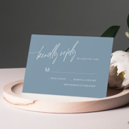 Dusty Blue Wedding Minimalista Tarjeta RSVP