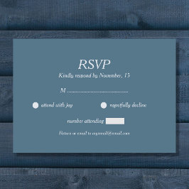 Dusty Blue Wedding RSVP Card