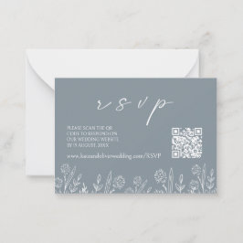 Dusty Blue Wedding RSVP | Tarjeta de inclusión de 