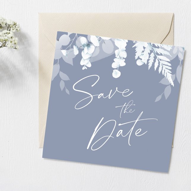 Dusty Blue Wedding Salven La Invitación De Fecha (Subido por el creador)