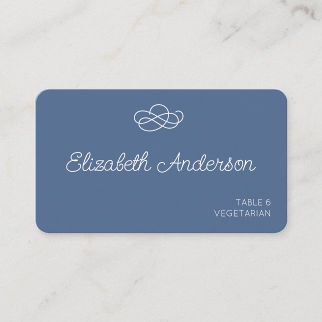 Dusty Blue Wedding - Tarjeta de recepción (Anverso)