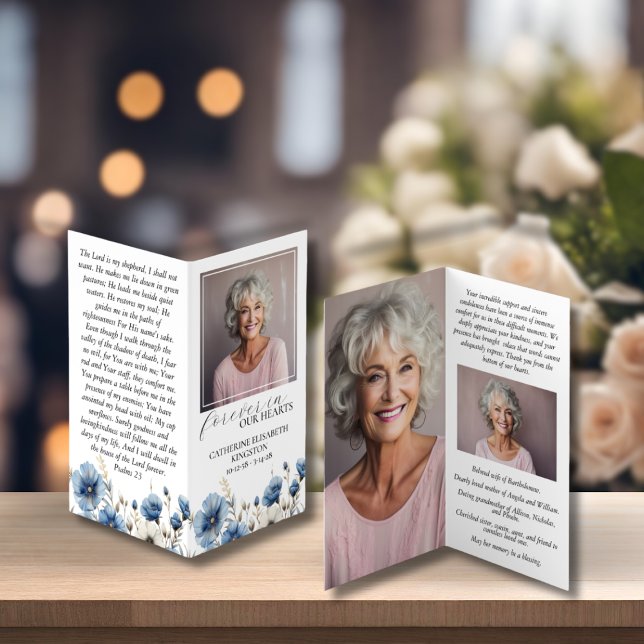 Dusty Blue White Folclore Tarjeta de oración (Subido por el creador)