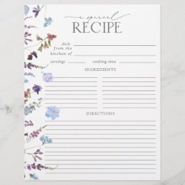 Dusty Blue Wildflower Bridal Shower Recipe Página