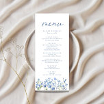 Dusty Blue Wildflower Menú Boda<br><div class="desc">Dusty Blue Wildflower Menú Boda</div>