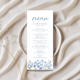 Dusty Blue Wildflower Menú Boda