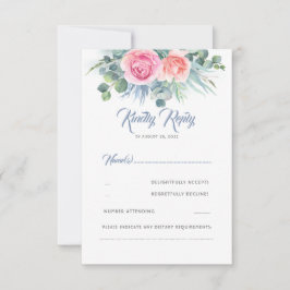 Dusty Blue y Pink Rose Quartz Wedding RSVP