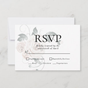 Dusty Blush Floral RSVP Opción de Menú
