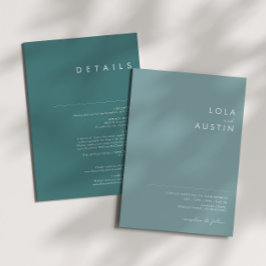 Dusty Boho | Invitación a la boda azul y verde