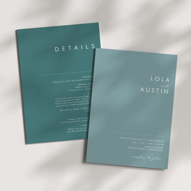 Dusty Boho | Invitación a la boda azul y verde (Subido por el creador)