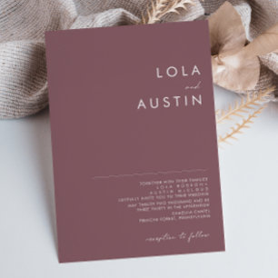 Dusty Boho Invitación a la boda púrpura y Rosa
