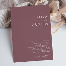 Dusty Boho | Invitación a la boda púrpura y Rosa
