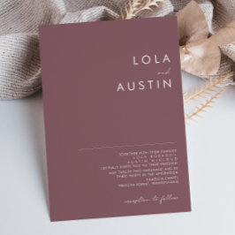 Dusty Boho | Invitación a la boda púrpura y Rosa