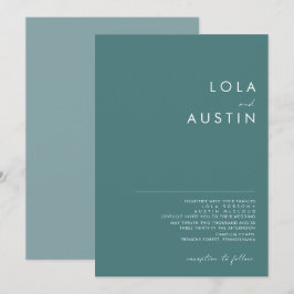 Dusty Boho | Invitación a la boda verde y azul