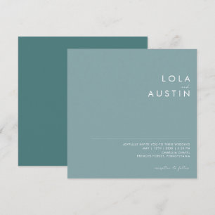 Dusty Boho Invitación a la plaza azul y verde