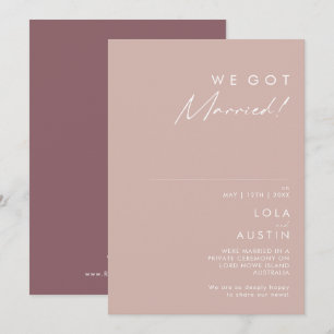 Dusty Boho Invitación de Elopement Rosa y Purple